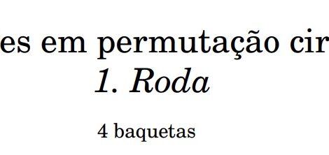 (1) Rotações em permutação circular