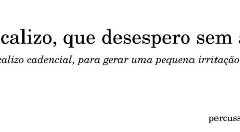 Ai, este vocalizo, que desespero sem aviso…